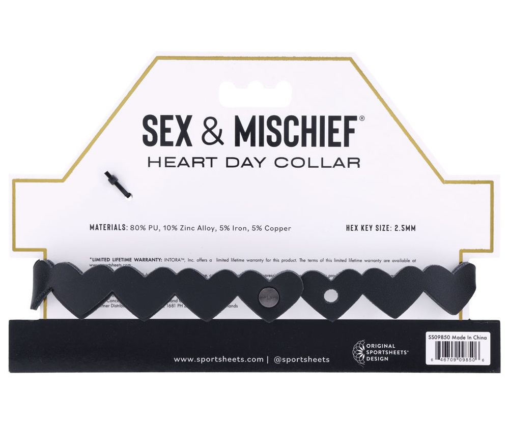 Turn up the heat with the Heart Day Collar and add a touch o... Sex&Mischief - Heart Day Collar - Black photo-7
