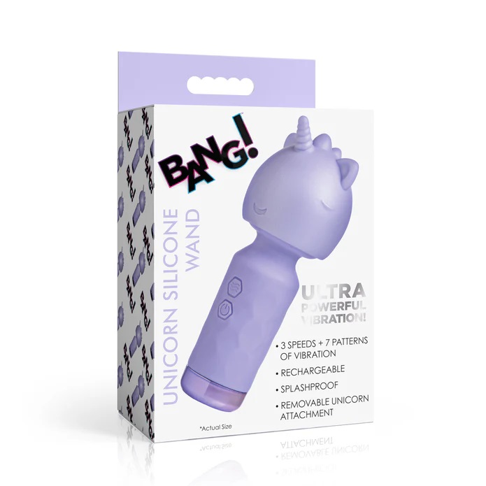 Introducing our enchanting iridescent lavender wand, a true ... Bang! - Unicorn Mini Wand Vibrator - Purple photo-7