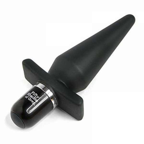 Savor the sensation of smooth silicone and vibrating thrills... Fifty Shades of Grey - Delicious Fullness Vibro Butt Plug - Black photo-2