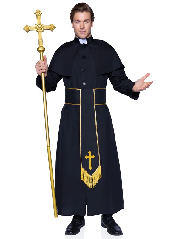 Bless the Halloween heathens in 2 PC Priest Costume by Leg A... Leg Avenue - Priest Costume 2pcs - Black - XL photo-6