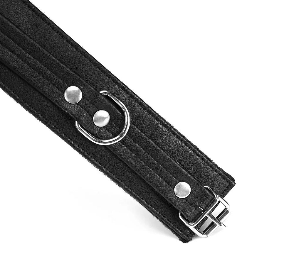 Eco-friendly material, composed of 50% recycled leather and ... Liebe Seele - Black Bond Ankle Cuffs photo-5