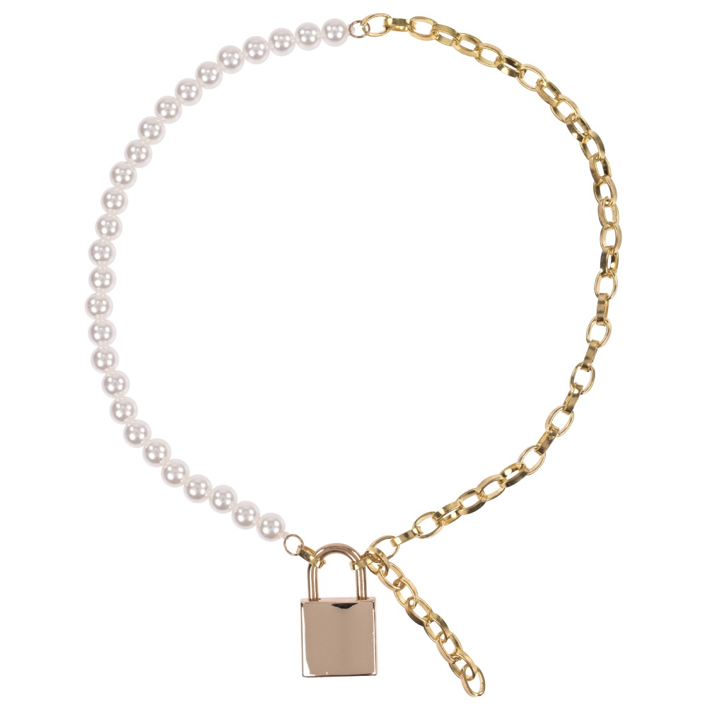 Live in submissive luxury with the Pearl Day Collar. Feel li... Sex&Mischief - Pearl Day Collar - White/Gold photo-5