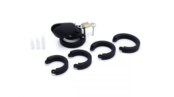This black adjustable silicone chastity device from Kiotos X... Kiotos - Silicone Chastity Cage - Black photo-2