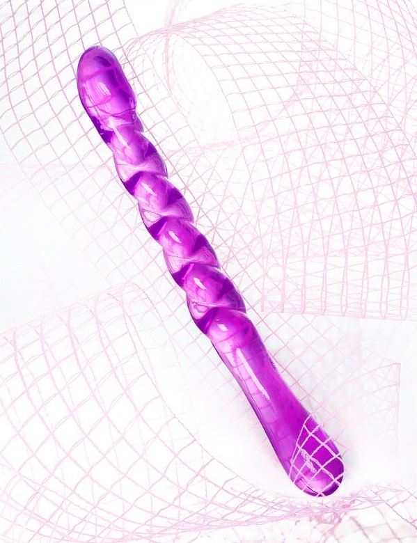 Tanza double-sided dildo is an interesting toy that opens up... A-Toys - Tanza Double Dildo - Purple photo-9