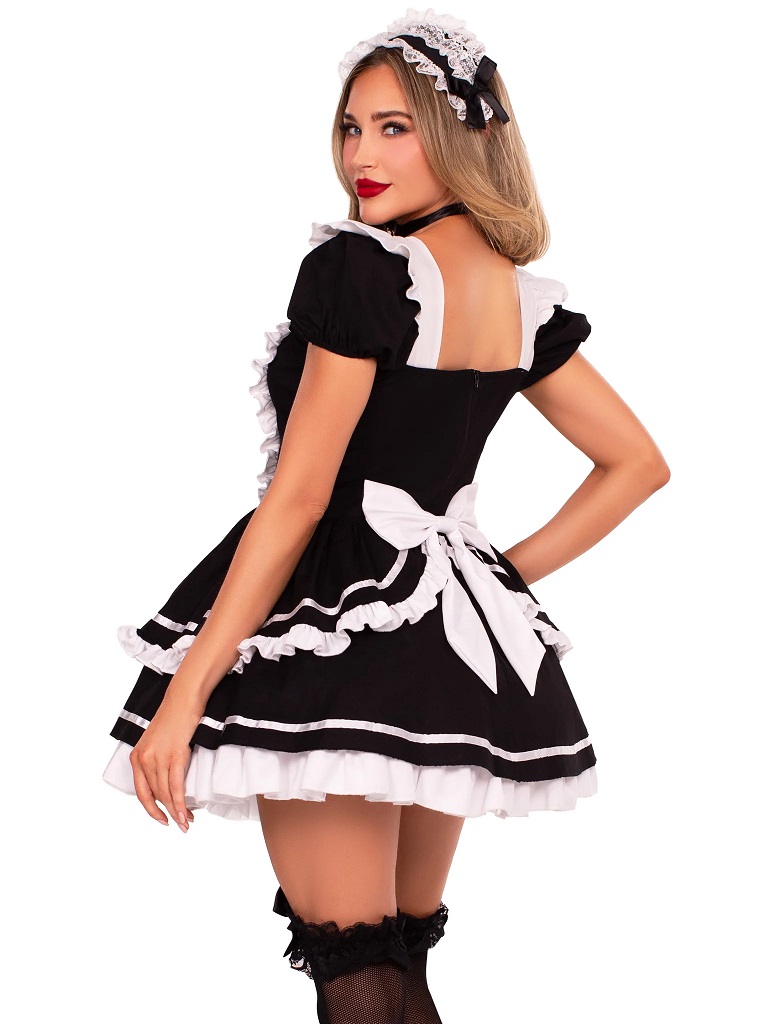 Leg Avenue - Maid to Flirt Costume - Black - L 照片-2