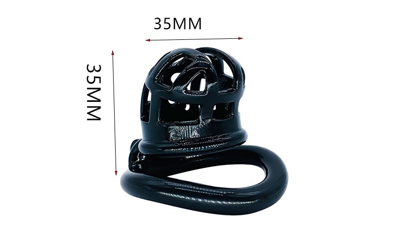 Total high: 50mm &nb... FAAK - Resin Chastity Cage 97 - Black photo-8