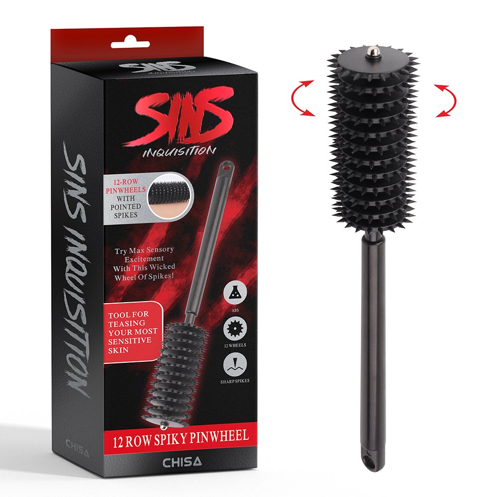 Stimulating Pinwheel With Sharp Rollers, Great In Combinatio... Chisa - 12 Row Spiky Pinwheel - Black photo-6
