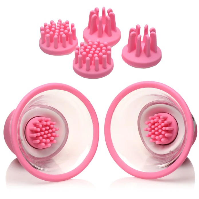 For those who want to expand the potential for arousal from ... Size Matters - 10X Rotating Nipple Suckers - Pink photo-2