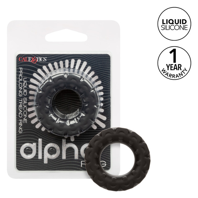 Introducing the Alpha Liquid Silicone Prolong Tread Ring, a ... CEN - Alpha Prolong Cock Ring - Black photo-7