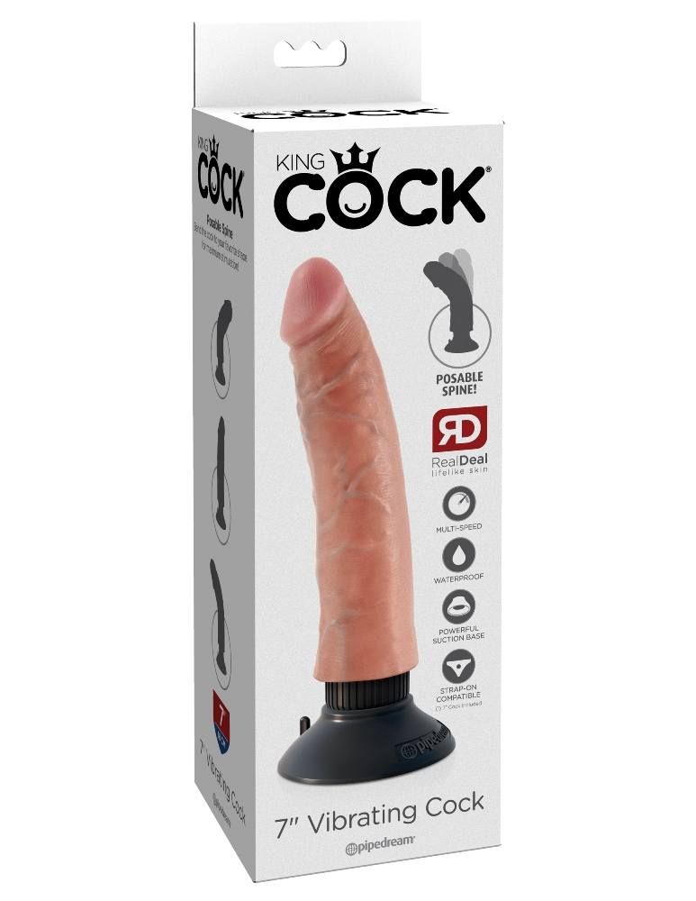 Do you want your first vibrator to look and feel just like t... King Cock - Vibrating Cock 7" - Flesh photo-9