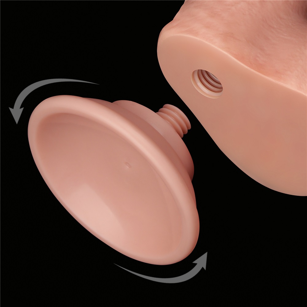 Made of realistic dual-layer sliding-skin material for Iifel... Lovetoy - 7" Sliding Skin Dildo - Flesh photo-11