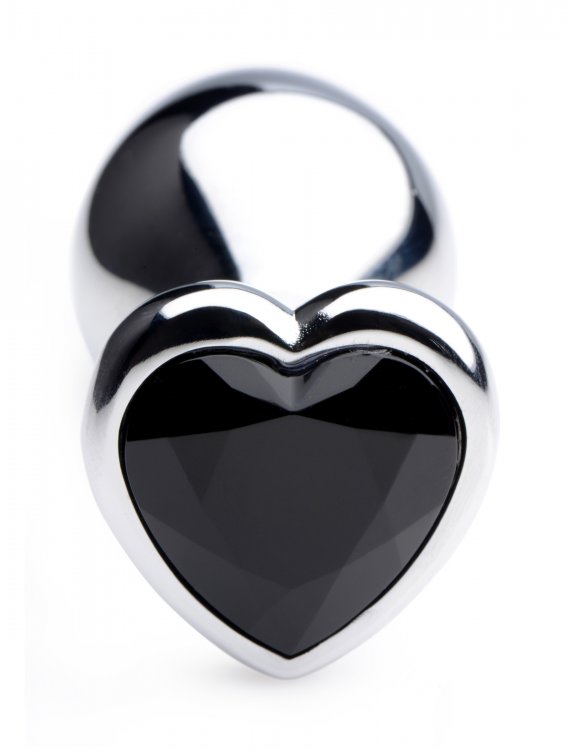 Decorate your derriere with this Dark Heart Anal Plug! The m... Booty Sparks - Heart Gem Anal Plug M-size - Black photo-5