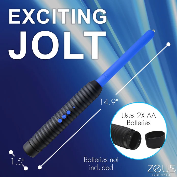 Delight and terrorize your masochistic partner with this e-s... Zeus Electrosex - Shock Rod E-Stim Wand - Blue photo-8