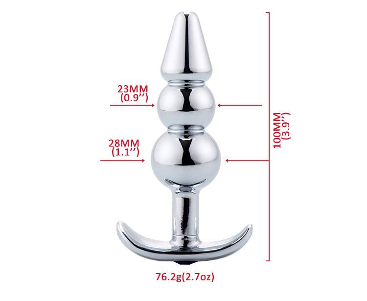 Material: Alluminium alloy
Length of Plug: 87mm
... MT - Detachable Anal Plug w 2 Balls, Ring & Anchor photo-6