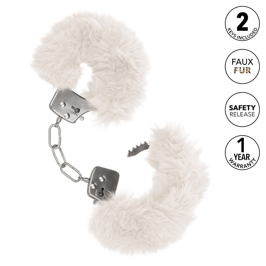 Let your lover take the lead and indulge in sensationally en... CEN - Ultra Fluffy Furry Cuffs - White photo-6