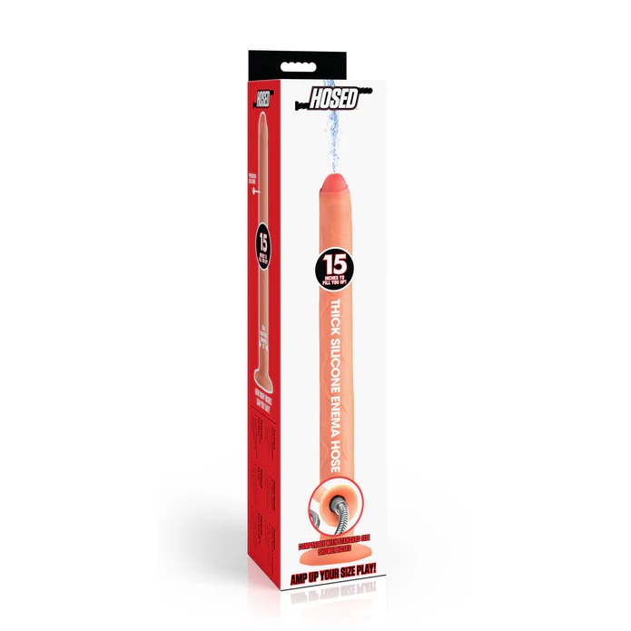 Go even deeper and widen your horizons with our Thick Silico... Hosed - 15" Thick Enema Dildo - Flesh photo-7