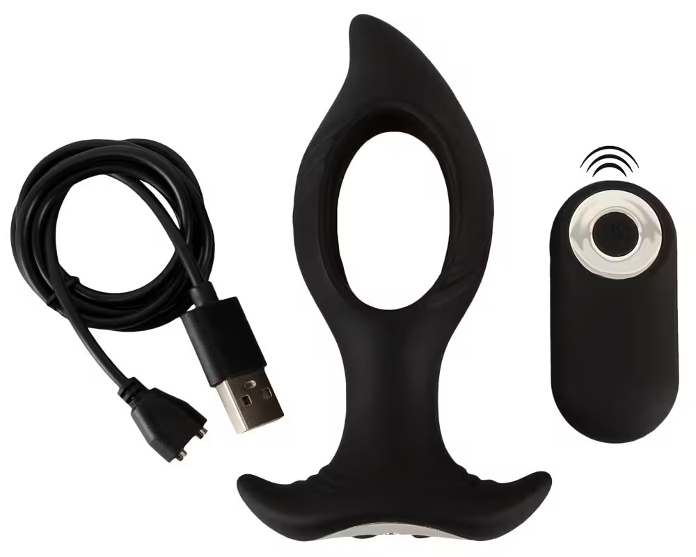 Easily inserted for intense anal fun!
The RC Butt Plug with ... ANOS - Vibro Butt Plug w Hole - Black photo-12