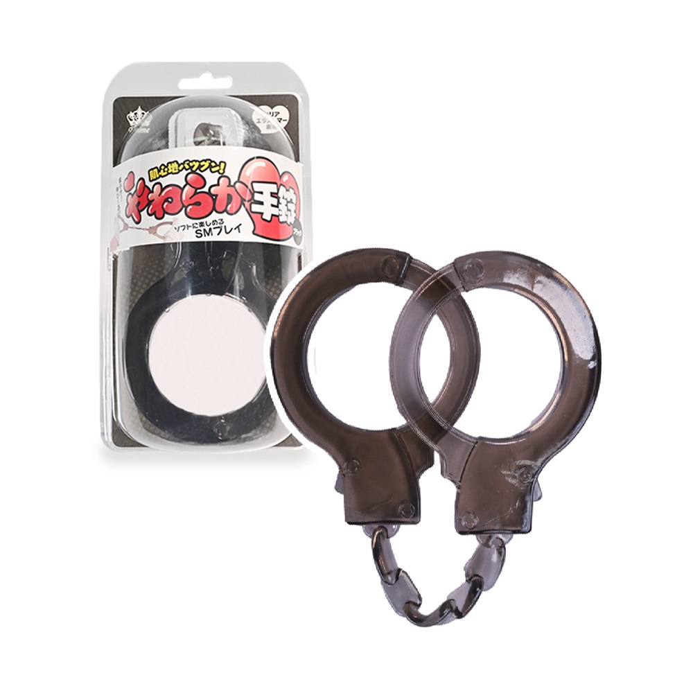 A handcuff-type shackle made of soft, stretchy rubber materi... Prime - Soft Handcuffs - Black photo-6