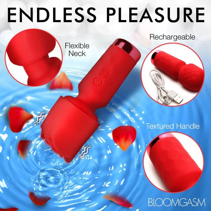 Buzz your way to bliss with this petit rose wand! So small i... Bloomgasm - Pleasure Rose Petite Wand - Red photo-7