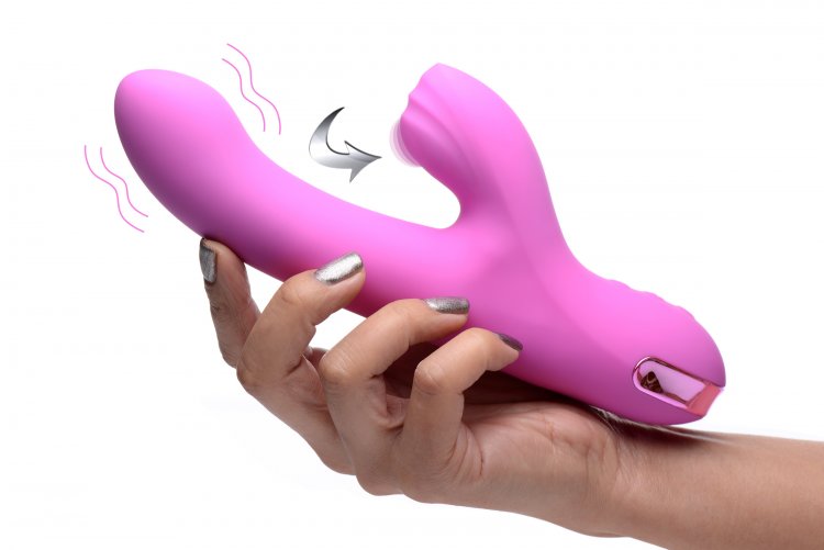 Get ready for the 5 star treatment with this premium silicon... Inmi - 13X Silicone Pulsing & Vibrating Rabbit - Pink photo-3