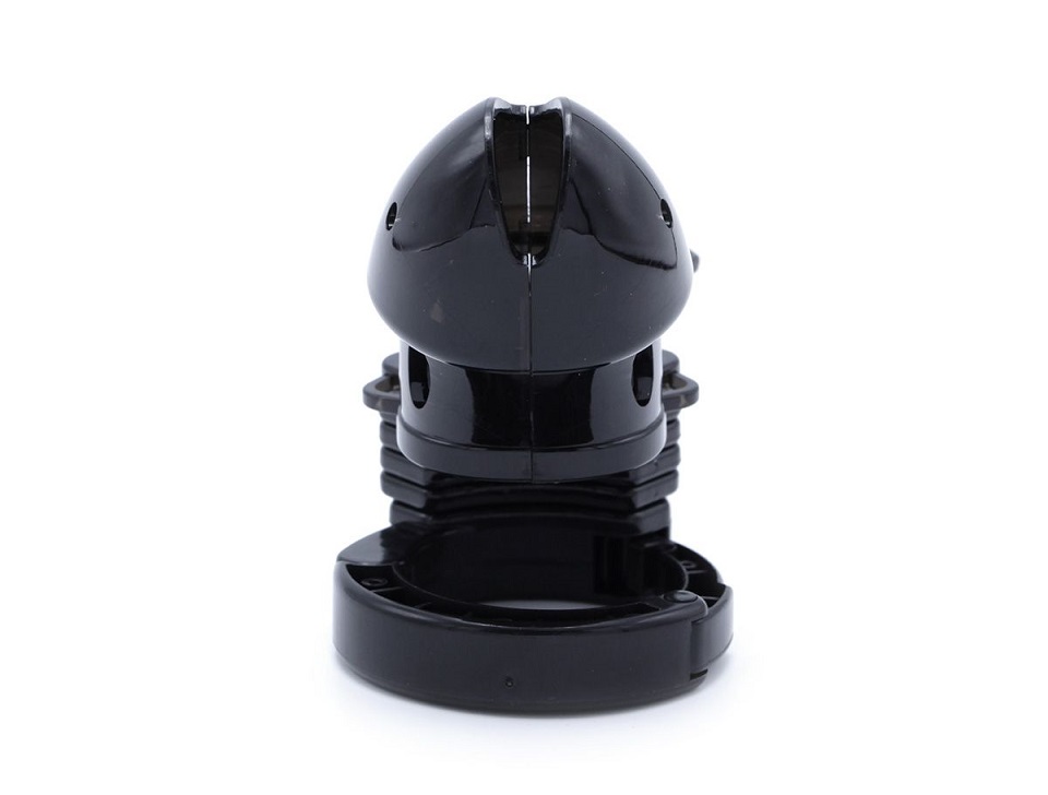 This black adjustable plastic chastity device causes the pen... Kiotos - Plastic Adjustable Chastity Device - Black photo-5