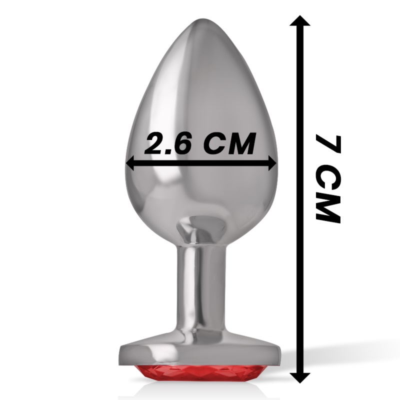 Let your buttocks shine with the anal plug from Intense, dec... Intense - Metal Gem Plug S - Red photo-4
