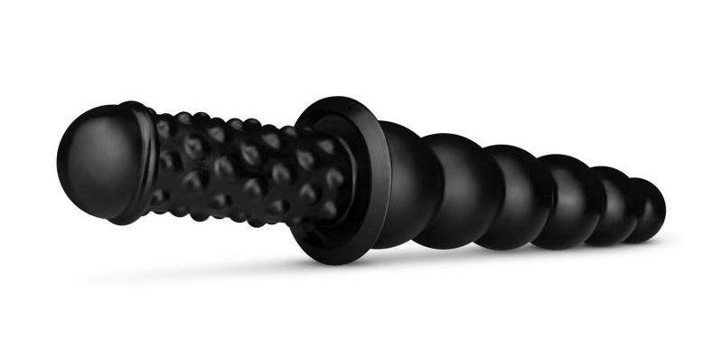This double sided dildo is not for the fainthearted! Through... BUTTR - Akimbo Double Dildo - Black photo-6
