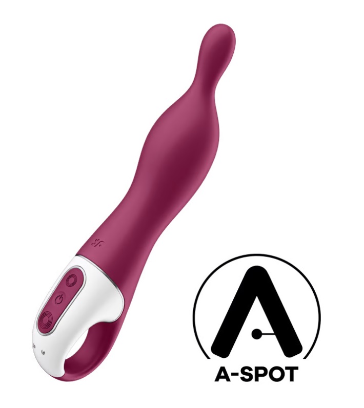 With 2 powerful motors, a curved ergonomic shape and a narro... Satisfyer - A-Mazing 1 A-Spot Vibrator - Berry photo-2
