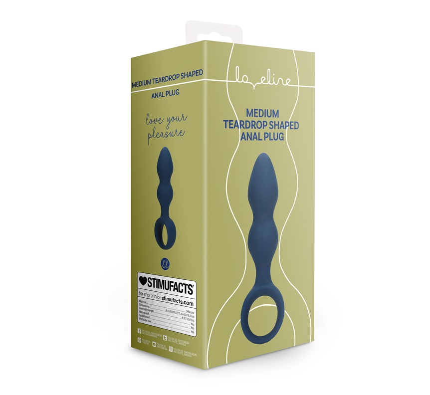 This Teardrop Shaped Anal Plug - Medium is easy to insert an... Loveline - Teardrop Plug M - Baltic Blue photo-8