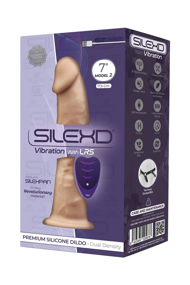 Bright dildo for bright orgasms! Ultra-soft silicone on the ... Silexpan - 7" Dual Destiny Vibro Dildo - Flesh photo-5