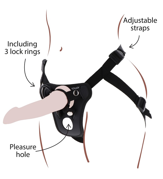 This TOYJOY Get Real Harness is designed for ultimate rolepl... ToyJoy - Pleasure Strap-On Harness - Black photo-8