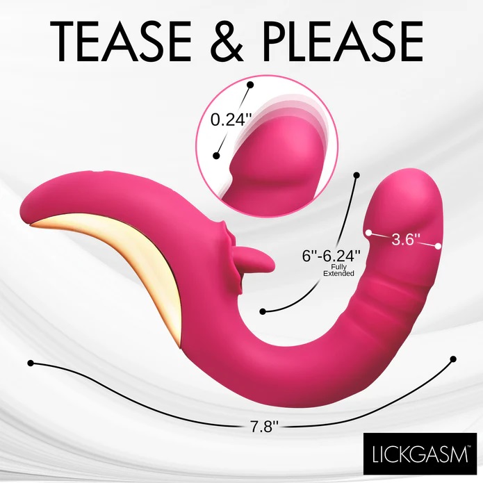 Wrap yourself in pleasure and ecstasy with this Tease and Pl... Lickgasm - Tease & Please Thrusting Licking Vibe - Pink photo-8