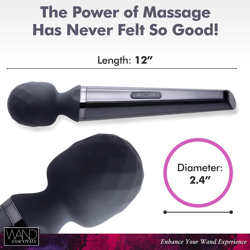 Relax into an elevated massage experience with the perfect v... Wand Essentials - 24X Diamond Head Massager - Black photo-7