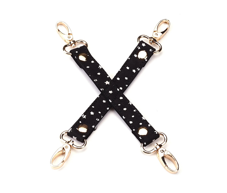 A vivid starry night bondage kit made of black PU dotted wit... Liebe Seele - Stary Nights Bondage Kit 7pcs - Black photo-8