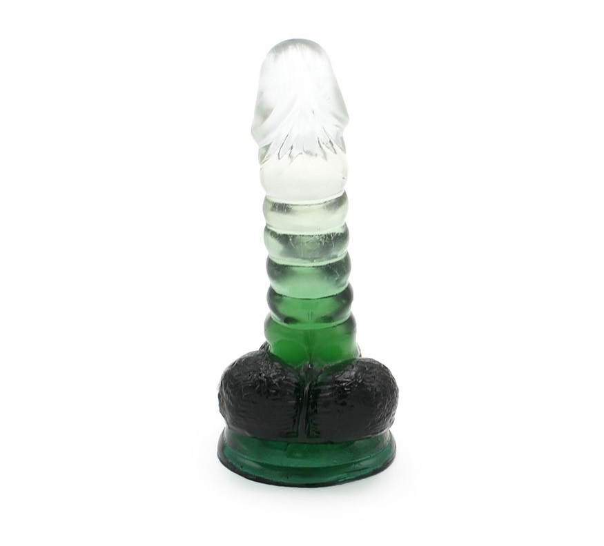 This special transparent dildo has an amazing color mix and ... Kiotos - Spiral Dildo 01 - Green photo-5