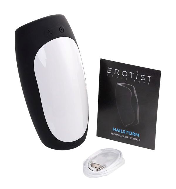 Innovative masturbator for men with a bright and daring desi... Erotist - Hailstorm Masturbator - Black photo-8