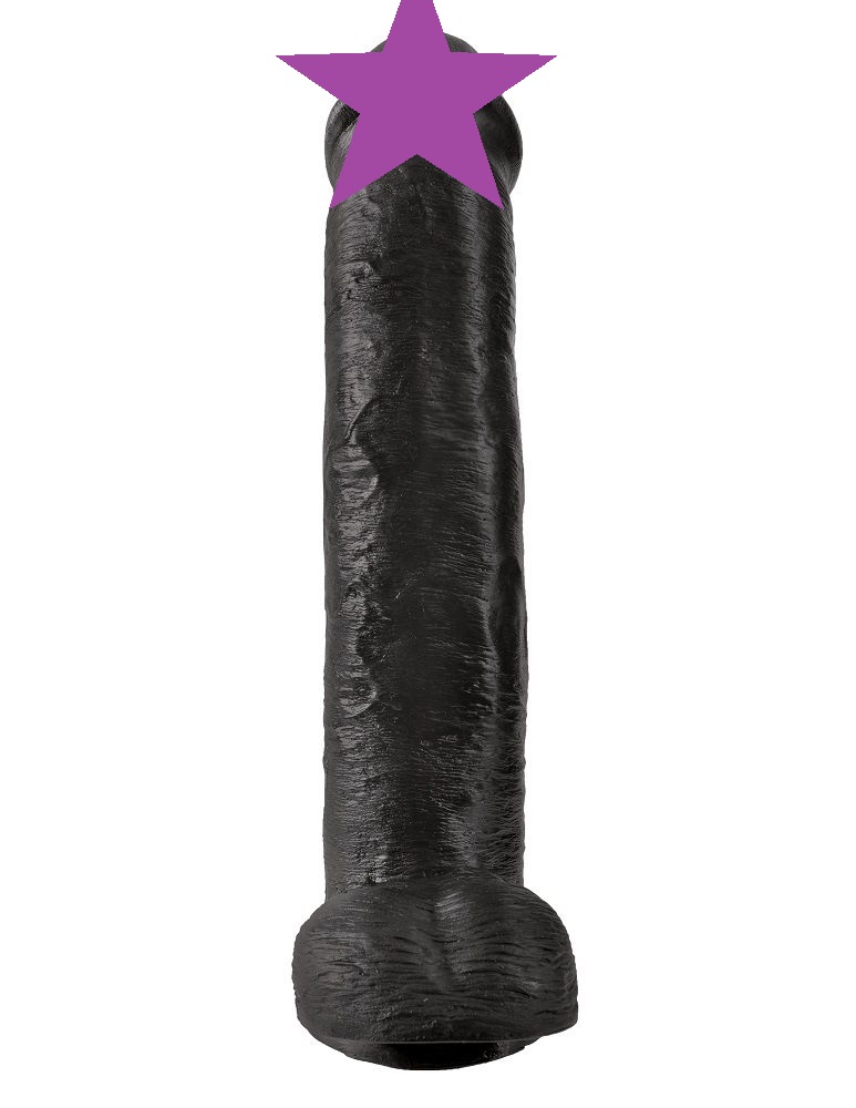 Do you want your first dildo to look and feel just like the ... King Cock - Cock 15″ With Balls - Black photo-2