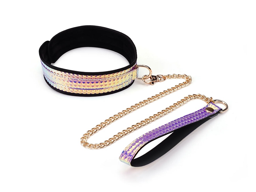 This set includes a blindfold, ball gag, collar and lead, on... Liebe Seele - Glossy Bondage Kit 7pcs - Laser Pink photo-3