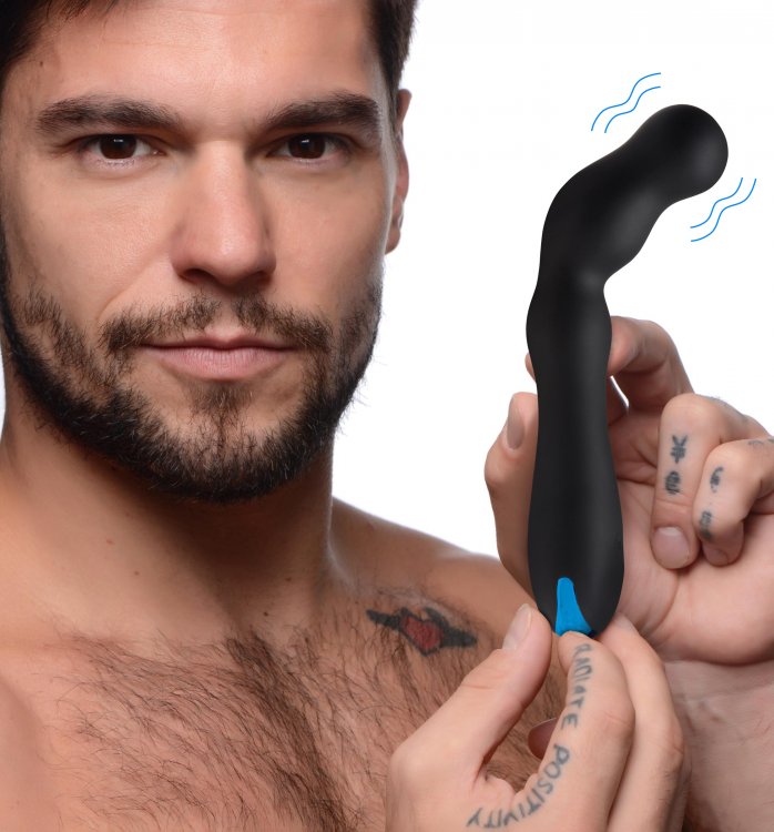 Discover a prostate vibrator that is as organically shaped a... Trinity Vibes - 12X Beaded Prostate Vibrator - Black photo-2