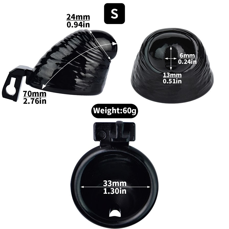 Material: Resin
Total high: 70mm &nbs... FAAK - Dick Resin Chastity Cage S - Black photo-14