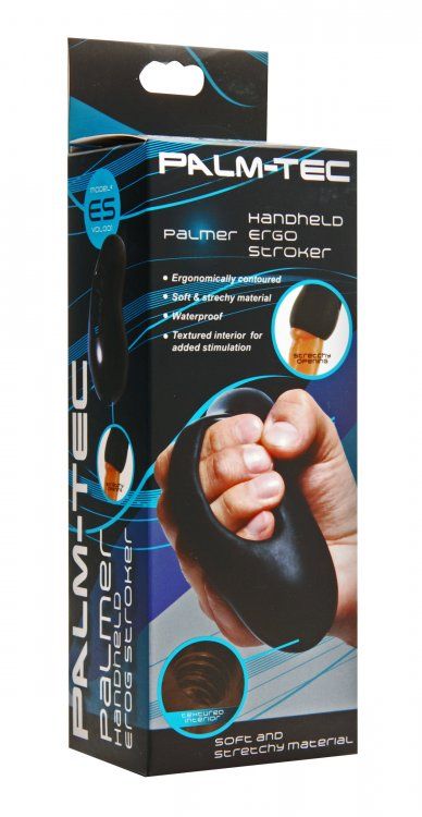 This stroker is ergonomically designed to fit in the palm ju... Palm-Tec - Palmer Hand Held Ergo Stroker - Black photo-3