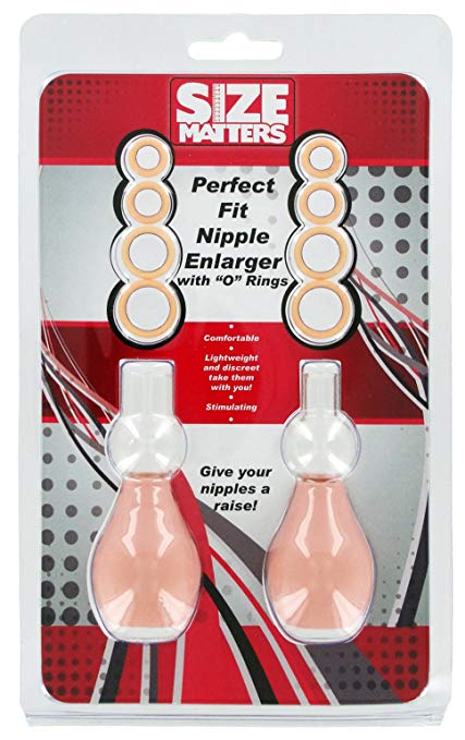 The Perfect Fit Nipple Enlarger is a sexy way to give yourse... Size Matters - Nipple Enlarger with Rings - Flesh photo-3