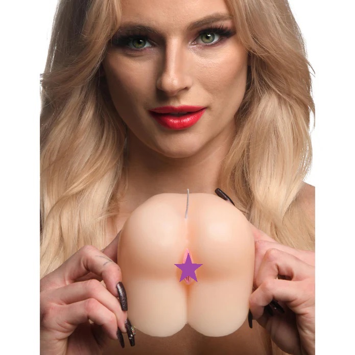 Add a little fun to your wax play scene with this Hot Ass Bu... Master Series - Hot Ass Butt Candle - Flesh photo-2
