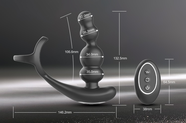 MyRevoPlug 是一款肛塞,具有 360° 旋轉頭、10 種振動功能和集成旋塞環。
由不同尺寸的球形零件組成... MyToys - MyRevo 肛塞連遙控器 - 黑色 照片-9