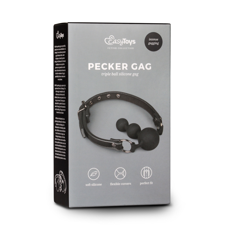 Be the one in control and enjoy the feeling of power by sile... Easytoys - Triple Ball Pecker Gag - Black photo-5