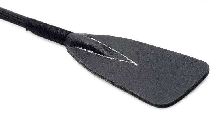 Add a little razzle dazzle to your dungeon collection with t... Strict - Short Leather Riding Crop - Black photo-6