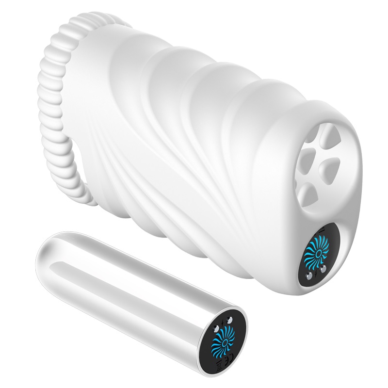 Adopted ergonomic design,this male masturbators totally fits... Secwell - Monroe Masturbator w Vibro Bullet - White photo-3