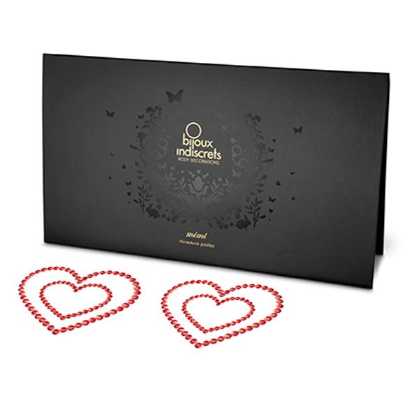 Combine romance and seduction to transform yourself into an ... Bijoux Indiscrets - Mimi Heart Nipple Covers - Red photo-2