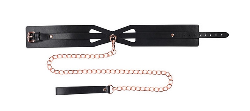 We don’t have to tell you that rules were made to be broken.... Sex&Mischief - Brat Collar w Leash - Black photo-5