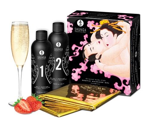 This oriental body-to-body massage is an intensely sensual a... Shunga - Body-2-Body Oriental Gel Set Strawberry photo-8